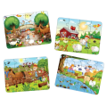 Puzzle 4 în 1 „Animalele la fermă”, (ro), Smile Games
