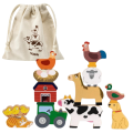 Set de figurine din lemn „Ferma”