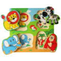 Puzzle din lemn cu buton „Animale sălbatice” Puzzle din lemn cu buton „Animale sălbatice”
