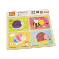 Puzzle din lemn 4 în 1 „Insecte”
