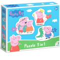 Puzzle 3 în 1 „Familia Peppa Pig”
