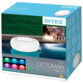 INTEX Надувной пуфик с LED подсветкой 86х33 см на аккумуляторах, с зарядкой от USB