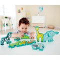 Puzzle-alfabet din lemn „Parada animalelor”