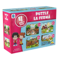 Puzzle 4 în 1 „Animalele la fermă”, (ro), Smile Games