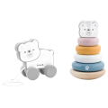 Set de joacă jucărie de tras și piramida „Urs Polar” Set de joacă jucărie de tras și piramida „Urs Polar”