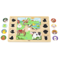 Puzzle din lemn „Animale de fermă” 17 elem.