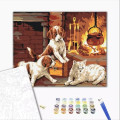 Pictură pe numere 40х50 cm (fără cutie) – Preferații lângă șemineu.