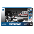 1:20 Set vehicule de poliție cu fricțiune (lumini /sunete) 1:20 Set vehicule de poliție cu fricțiune (lumini /sunete)