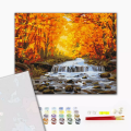 Pictură pe numere 40×50 cm (fără cutie) – Cascadă în aurirea de toamnă Pictură pe numere 40×50 cm (fără cutie) – Cascadă în aurirea de toamnă