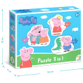 Puzzle 3 în 1 „Familia Peppa Pig”