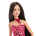 Păpușa Barbie „Fashionista în rochie roz cu imprimeu leopard”