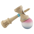 «Kendama Super Sticky X Original», Металлический Подшипник, веревка 62/65 см, King size 7.5 x 6 x 18 см, розово-бело-серый градиент
