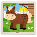 Set de puzzle-uri din lemn Viga Toys cu suport, 12 puzzle-uri a câte 9 piese Set de puzzle-uri din lemn Viga Toys cu suport, 12 puzzle-uri a câte 9 piese