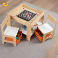 Set U-Grow cu măsuță și 2 scaune, lemn natural Set U-Grow cu măsuță și 2 scaune, lemn natural