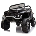 Mașinuță Mercedes-Benz Unimog, Baterie 12V14Ah, 4 motoare de 60W, roti EVA, scaune din piele Mașinuță Mercedes-Benz Unimog, Baterie 12V14Ah, 4 motoare de 60W, roti EVA, scaune din piele