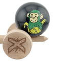 «Kendama Super Sticky X Original», металлический подшипник, веревка 62/65 см, King size 7.5 x 6 x 18 см , «Обезьянка», черная