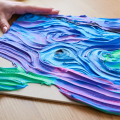 Объемная 3D картина из воздушного пластилина Air Clay 30×40 см — Звёздная ночь