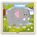 Set de puzzle-uri din lemn Viga Toys cu suport, 12 puzzle-uri a câte 9 piese Set de puzzle-uri din lemn Viga Toys cu suport, 12 puzzle-uri a câte 9 piese