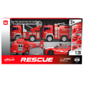 1:20 Set mașini de pompieri cu fricțiune (lumini /sunete) 1:20 Set mașini de pompieri cu fricțiune (lumini /sunete)