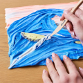 Объемная 3D картина из воздушного пластилина Air Clay 30×40 см — Большая волна в Канагаве