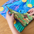 Объемная 3D картина из воздушного пластилина Air Clay 30×40 см — Звёздная ночь