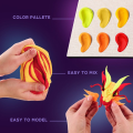 Объемная 3D картина из воздушного пластилина Air Clay 29×29 см Манга — Огонь
