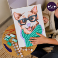 Объемная 3D картина по номерам из воздушного пластилина Air Clay 30×40 см — Стильный корги Объемная 3D картина по номерам из воздушного пластилина Air Clay 30×40 см — Стильный корги