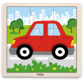 Set de puzzle-uri din lemn Viga Toys cu suport, 12 puzzle-uri a câte 9 piese Set de puzzle-uri din lemn Viga Toys cu suport, 12 puzzle-uri a câte 9 piese