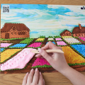 Tablou 3D cu plastilină aerată Air Clay 30×40 сm – Câmpuri de flori din Olanda