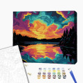 Pictură pe numere 30*40 сm (pânză neagră/fără cutie) – Simfonia apusului Pictură pe numere 30*40 сm (pânză neagră/fără cutie) – Simfonia apusului