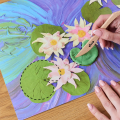 Объемная 3D картина из воздушного пластилина Air Clay 30×40 см — Водяные лилии