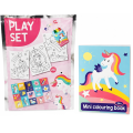 Set creativ „Unicorni” cu carte de colorat, stickere și creioane cerate
