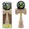 «Kendama Super Sticky X Original», rulment metalic, ața 62/65 cm, King size 7.5 x 6 x 18 cm, „Maimuță”, negru