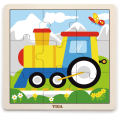 Set de puzzle-uri din lemn Viga Toys cu suport, 12 puzzle-uri a câte 9 piese Set de puzzle-uri din lemn Viga Toys cu suport, 12 puzzle-uri a câte 9 piese