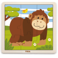 Set de puzzle-uri din lemn Viga Toys cu suport, 12 puzzle-uri a câte 9 piese Set de puzzle-uri din lemn Viga Toys cu suport, 12 puzzle-uri a câte 9 piese