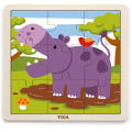 Set de puzzle-uri din lemn Viga Toys cu suport, 12 puzzle-uri a câte 9 piese Set de puzzle-uri din lemn Viga Toys cu suport, 12 puzzle-uri a câte 9 piese