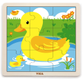 Set de puzzle-uri din lemn Viga Toys cu suport, 12 puzzle-uri a câte 9 piese Set de puzzle-uri din lemn Viga Toys cu suport, 12 puzzle-uri a câte 9 piese