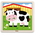 Set de puzzle-uri din lemn Viga Toys cu suport, 12 puzzle-uri a câte 9 piese Set de puzzle-uri din lemn Viga Toys cu suport, 12 puzzle-uri a câte 9 piese