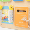 Panou educativ din lemn „Căsuță”, 11 elemente interactive Panou educativ din lemn „Căsuță”, 11 elemente interactive