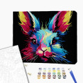 Pictură pe numere 30*40 сm (pânză neagră/fără cutie) – Iepuraș neon Pictură pe numere 30*40 сm (pânză neagră/fără cutie) – Iepuraș neon