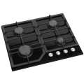 Aragaz Zanetti ECO 1150 BLACK4 arzatoare pe gaz. Grătar din fontă. Panou de control în față. Aprindere electrică. Sticlă călită. Negru