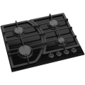 Aragaz Zanetti ECO 1160 BLACK4 arzatoare pe gaz. Grătar din fontă. Panou de control în față. Aprindere electrică. Sticlă călită. Negru