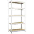 Raft metalic de depozitare Nex Budget 2000x1000x400 mm, 5 rafturi MDF, galvanizat