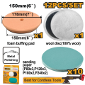 Set pentru lustruire și șlefuire 12 piese INGCO APG15012
