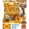 Set 172 buc + CIWLI20551 cu acumulator 20V/2*4.0Ah INGCO HKTHP41723