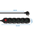 Prelungitor cu protectie Esperanza ELK214K, 1.5m, 5 prize, comutator ON/OFF, 16A, Negru Prelungitor cu protectie Esperanza ELK214K, 1.5m, 5 prize, comutator ON/OFF, 16A, Negru