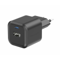 Сетевое зарядное устройство SWISSTEN 12W 1x USB-C + 1x USB-A Черный