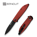 Cuțit flipper, SENCUT, Bocll II S22019-3, lamă D2 2.96 inch, mâner G10 burgundy, liner lock