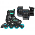 Role de fitness, Playlife, Joker Blue Sky Combo 880327, roți 82A, 31-34 cadru polipropilenă, liner EVA, mărimi reglabile