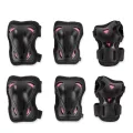 Женский комплект защиты Rollerblade 069P0500219 Rollerblade SKATE GEAR W 3 PACK NERO/LAMPONE M – наколенники, налокотники, защита запястий